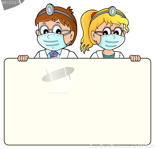 Image of Doctors holding blank panel theme 1