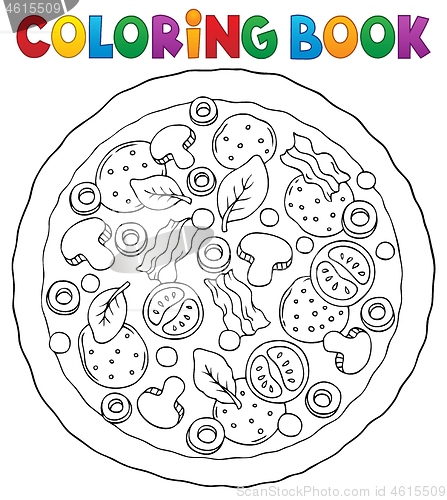 Image of Coloring book whole pizza theme 1