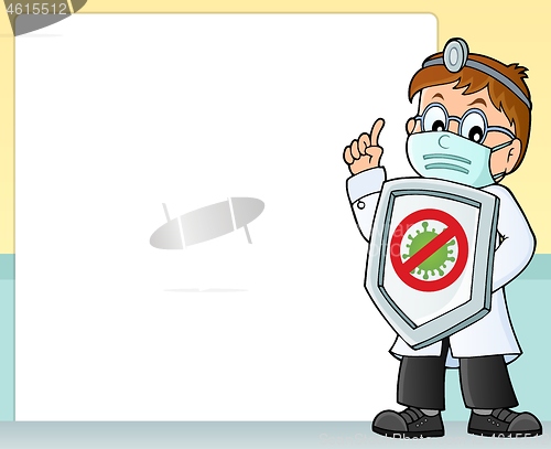 Image of Doctor fighting virus theme frame 1