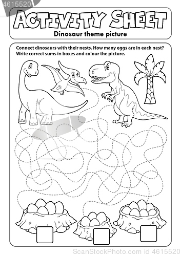 Image of Activity sheet dinosaur theme 1