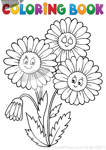 Image of Coloring book daisy flower image 1