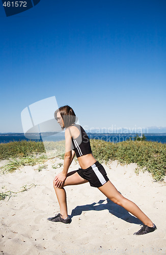 Image of Caucasian girl exercise