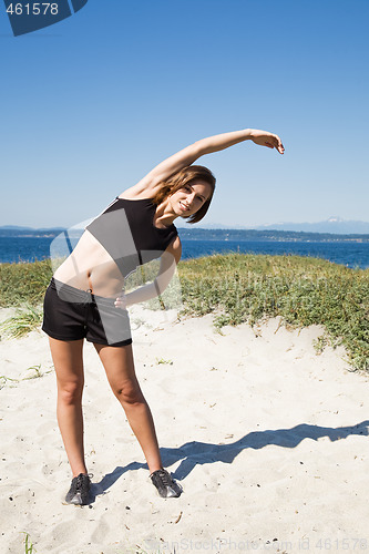 Image of Caucasian girl exercise