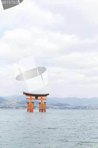 Image of Torii gate at miyajima japan