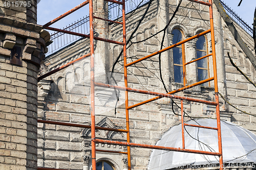 Image of Scaffolding close-up, building