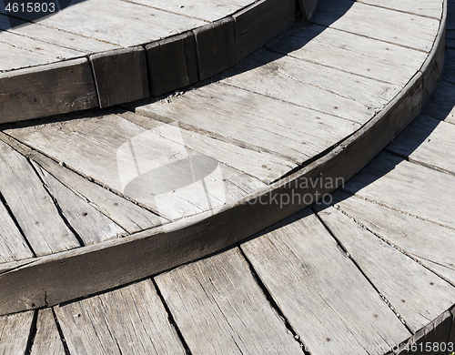 Image of wooden stairs, close up