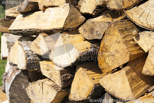 Image of woodpile closeup