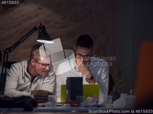 Image of designers in the night startup office