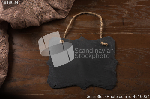 Image of Rectangular black textured slate board f