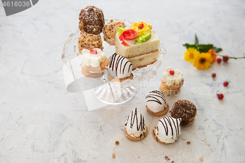 Image of Different cakes composition