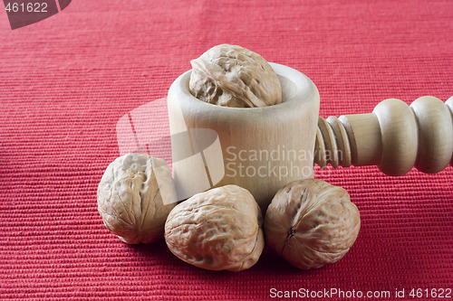 Image of Walnuts in a nutcracker