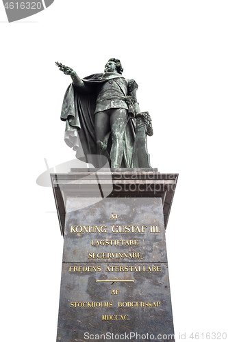 Image of the King Gustaf the third statue in Stockholm Sweden