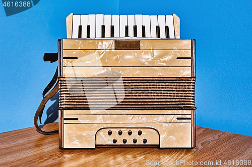 Image of Old Accordion on the Table