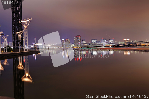 Image of Night view on Tokyo skyline from Harumi Wharf Park