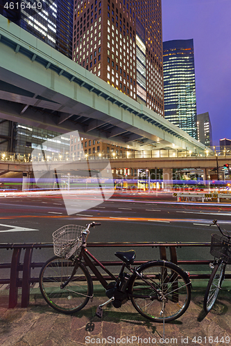 Image of Modern architecture. Elevated Highways and skyscrapers in Tokyo.