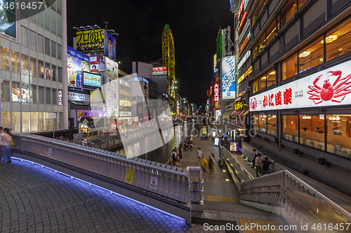 Image of Osaka, Japan - September 03, 2019 : night shopping area Dotonbori. Osaka, Japan.