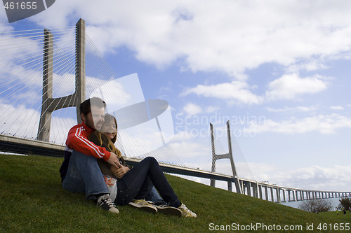 Image of Romantic couple outdoor