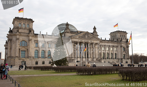 Image of Berlin, Germany - December 30, 2019: People The Reichstag, Germa