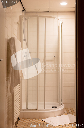 Image of Heated towel rack in an old bathroom