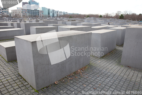 Image of Berlin, Germany on december 30, 2019: Holocaust monument. View i