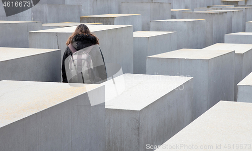 Image of Berlin, Germany on december 30, 2019: Holocaust monument. View i