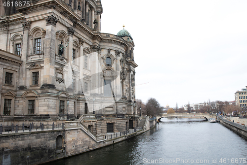 Image of Berlin, Germany on Januari 1, 2020: Cathedral seen from river. P