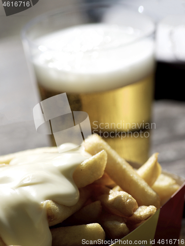 Image of French Fries and Beer