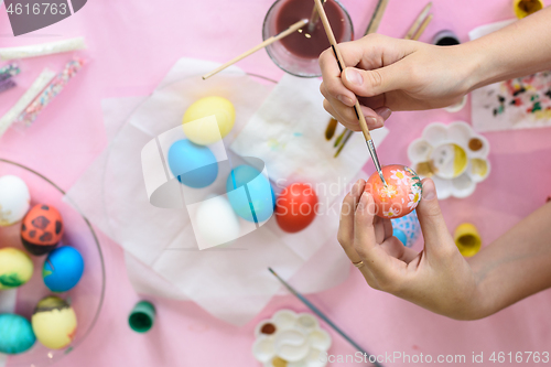 Image of Easter eggs painted close-up