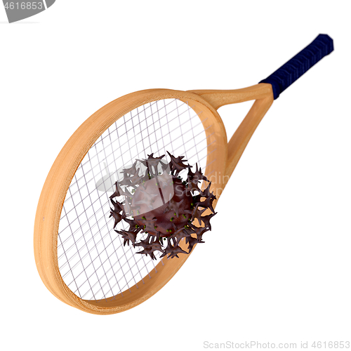 Image of Tennis racquet and virus