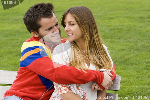 Image of Young couple outdoor enjoying life