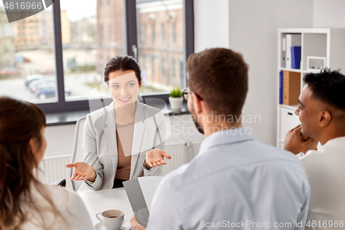 Image of recruiters having job interview with employee