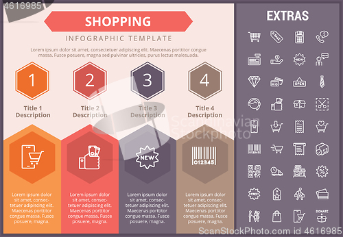 Image of Shopping infographic template, elements and icons.