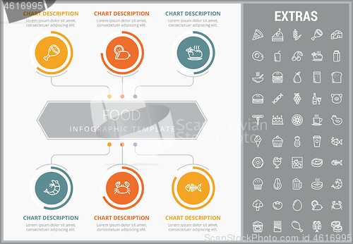 Image of Food infographic template, elements and icons.