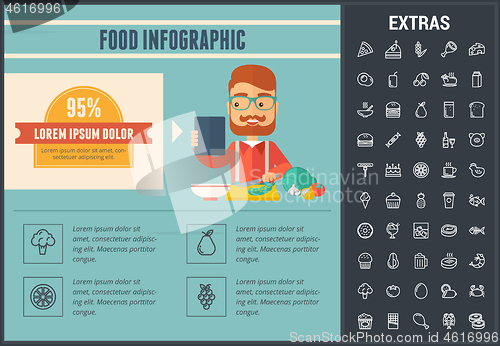 Image of Food infographic template, elements and icons.