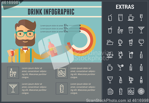 Image of Drink infographic template, elements and icons.