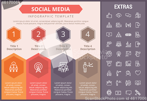 Image of Social media infographic template, elements, icons