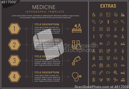 Image of Medicine infographic template, elements and icons.