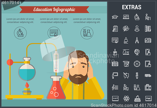 Image of Education infographic template, elements and icons