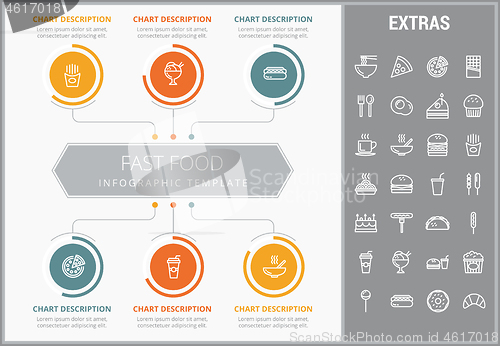 Image of Fast food infographic template and elements.