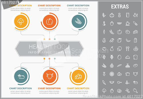 Image of Healthy food infographic template, elements, icons