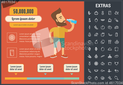 Image of Healthy food infographic template, elements, icons