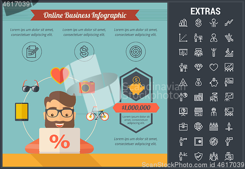 Image of Online business infographic template and elements.