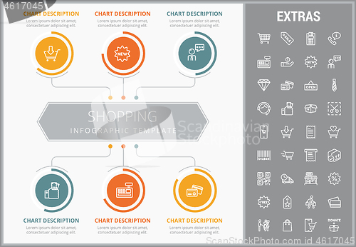 Image of Shopping infographic template, elements and icons.