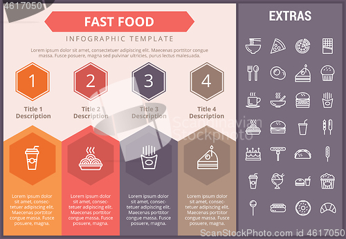 Image of Fast food infographic template and elements.