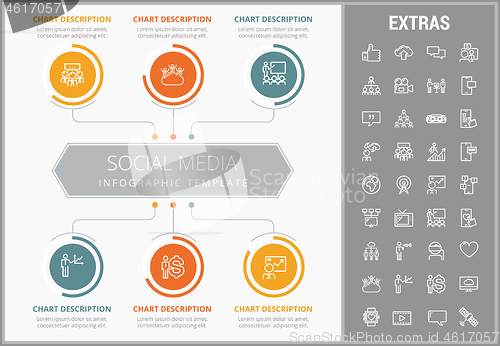 Image of Social media infographic template, elements, icons