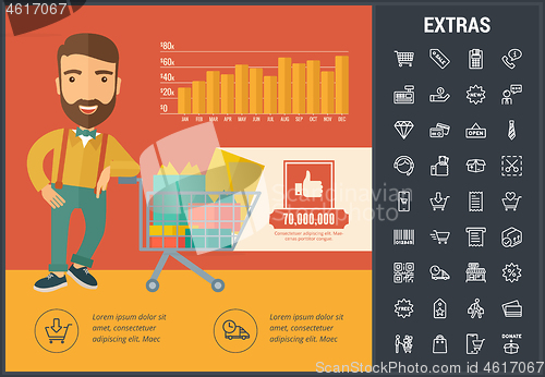 Image of Shopping infographic template, elements and icons.