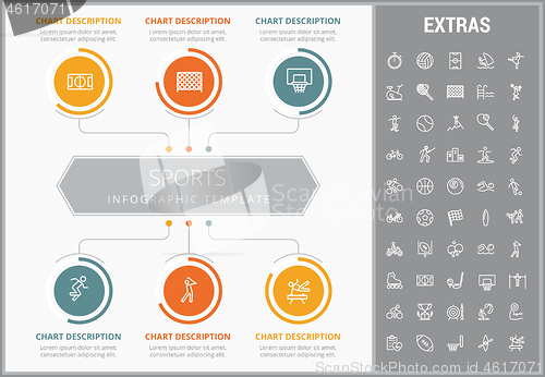 Image of Sports infographic template, elements and icons.