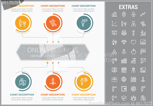 Image of Online business infographic template and elements.