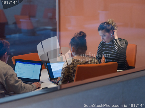 Image of startup Businesswomen Working With laptop in creative office