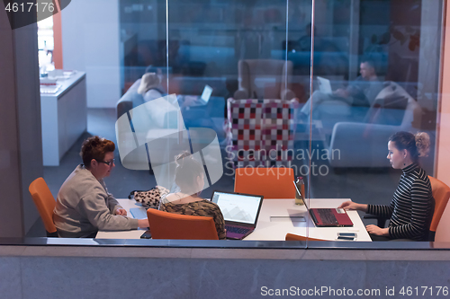 Image of startup Businesswomen Working With laptop in creative office